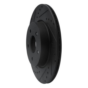 Infiniti QX50 Brake Rotor (1) - Rear Left - R1 Concepts - Drilled & Slotted - Black - `19-`24